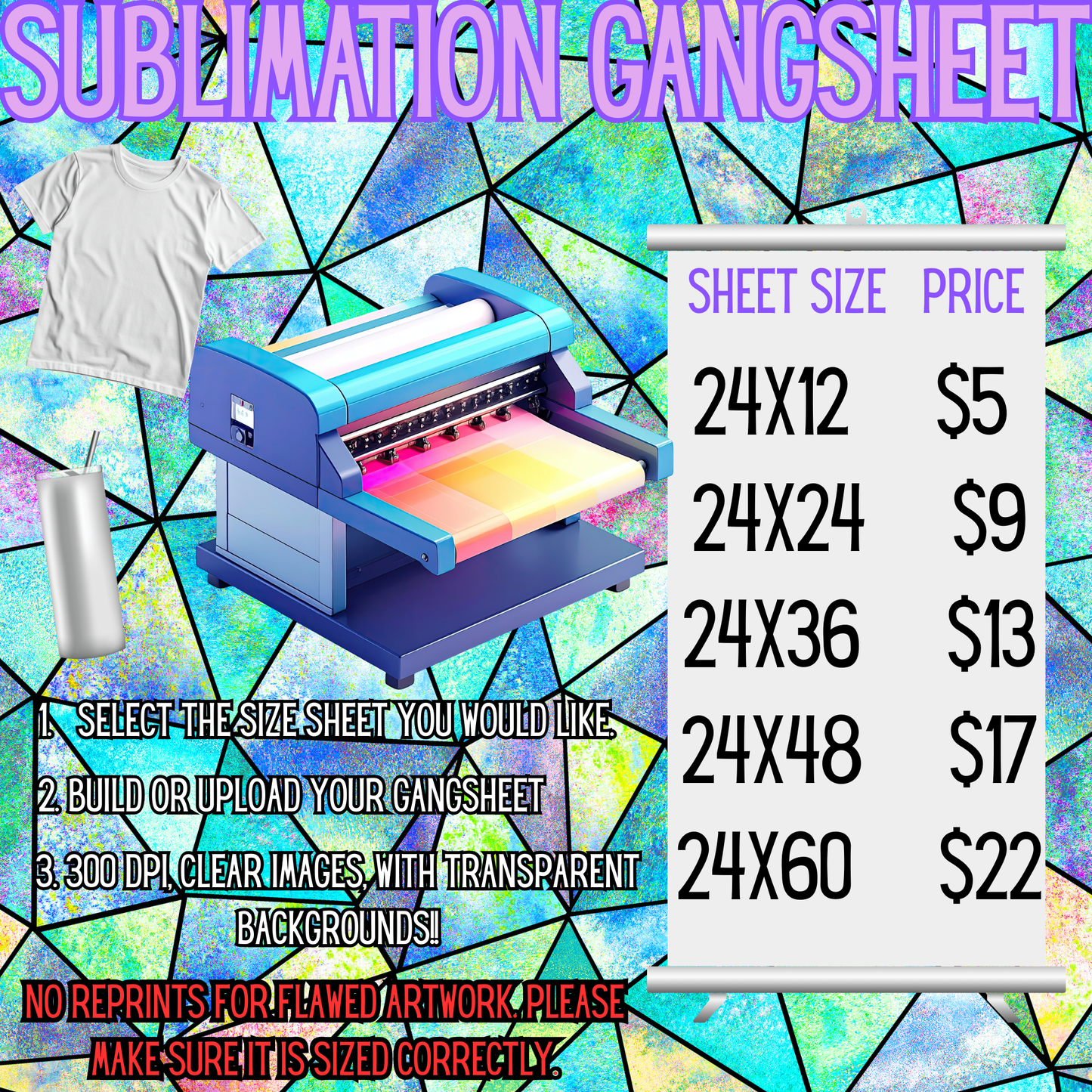 Sublimation Gangsheets Build A Sheet