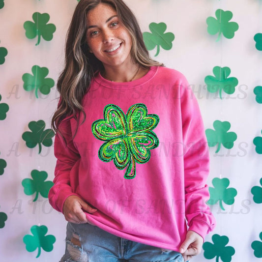 Faux Glitter Shamrock