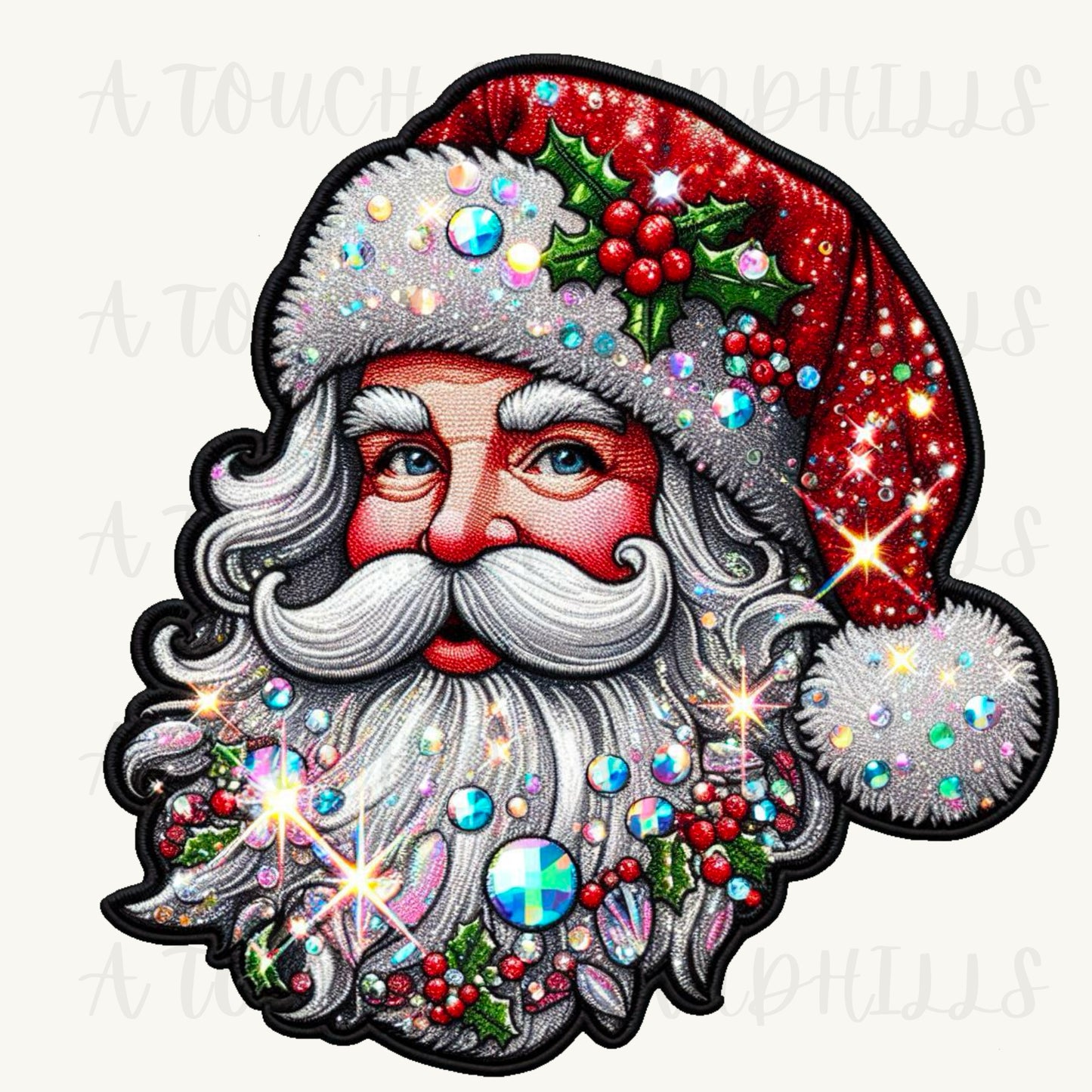 Faux Gemstone Santa