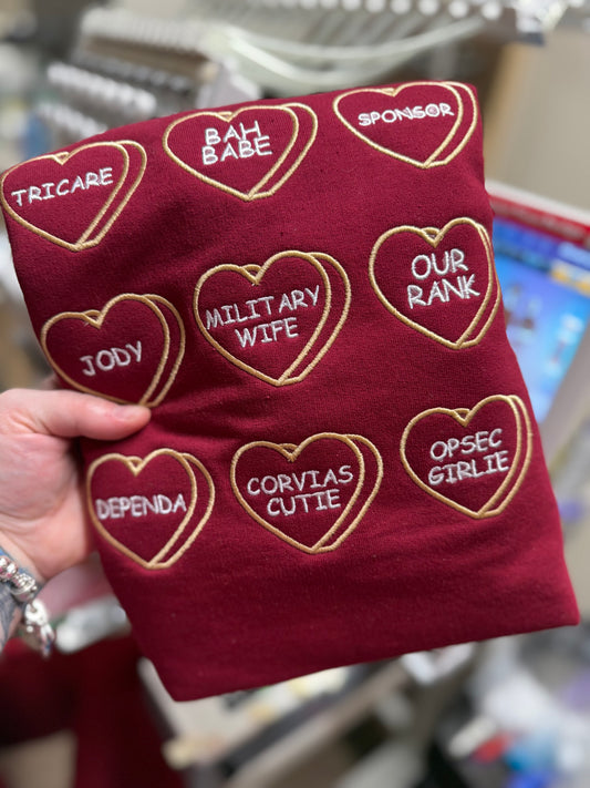 Military Wife Candy Convo Hearts