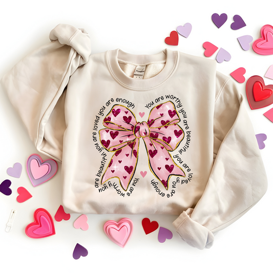 You Are Worthy Bow Valentines Day Shirt