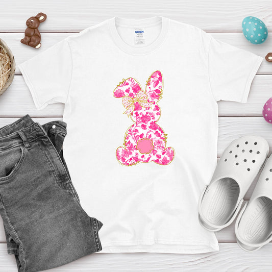 Pink floral bunny